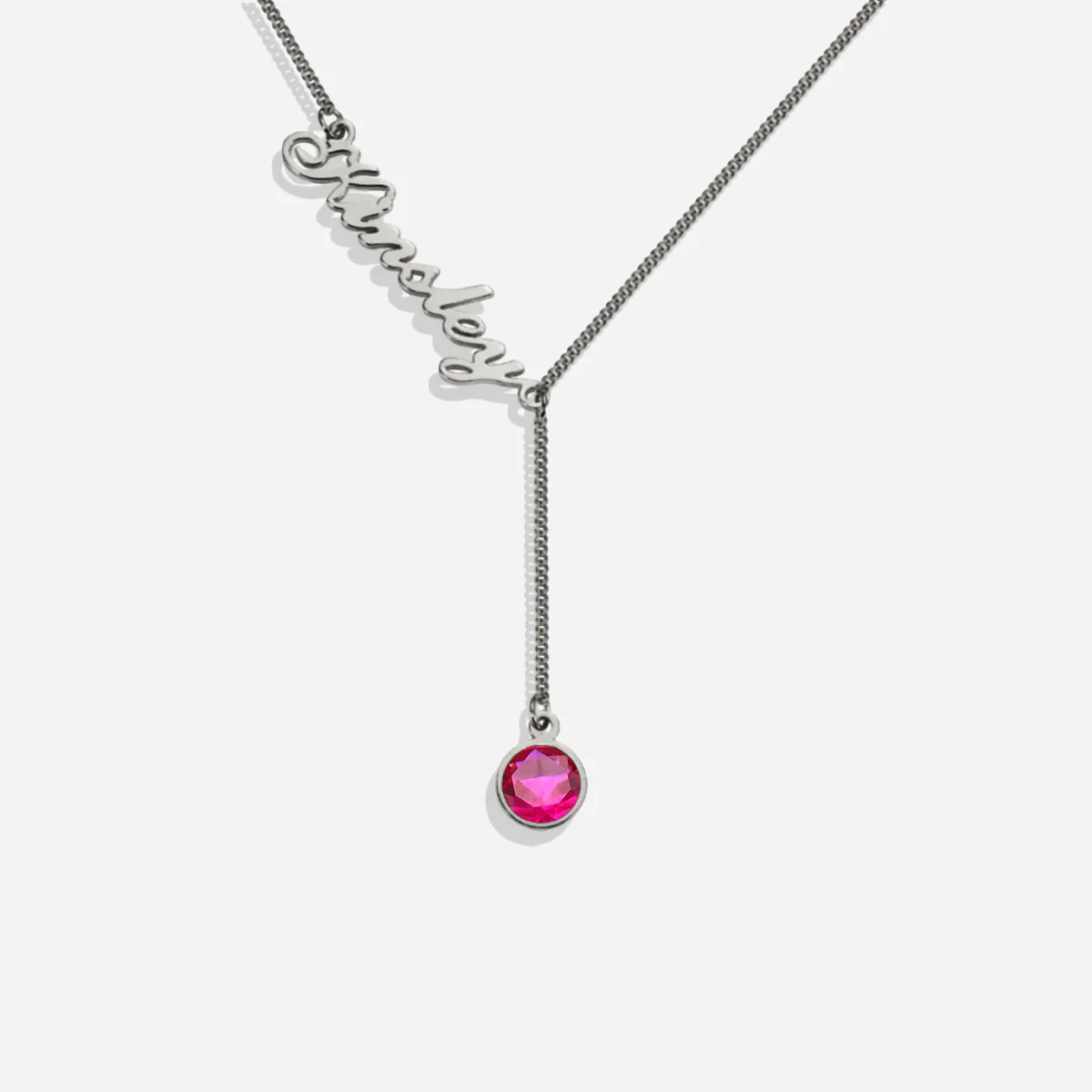 Birthstone Lariat Name Necklace - Image 25