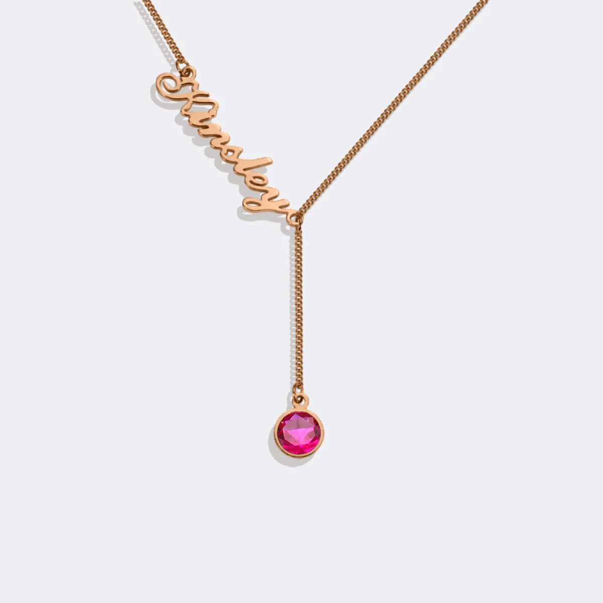 Birthstone Lariat Name Necklace - Image 26