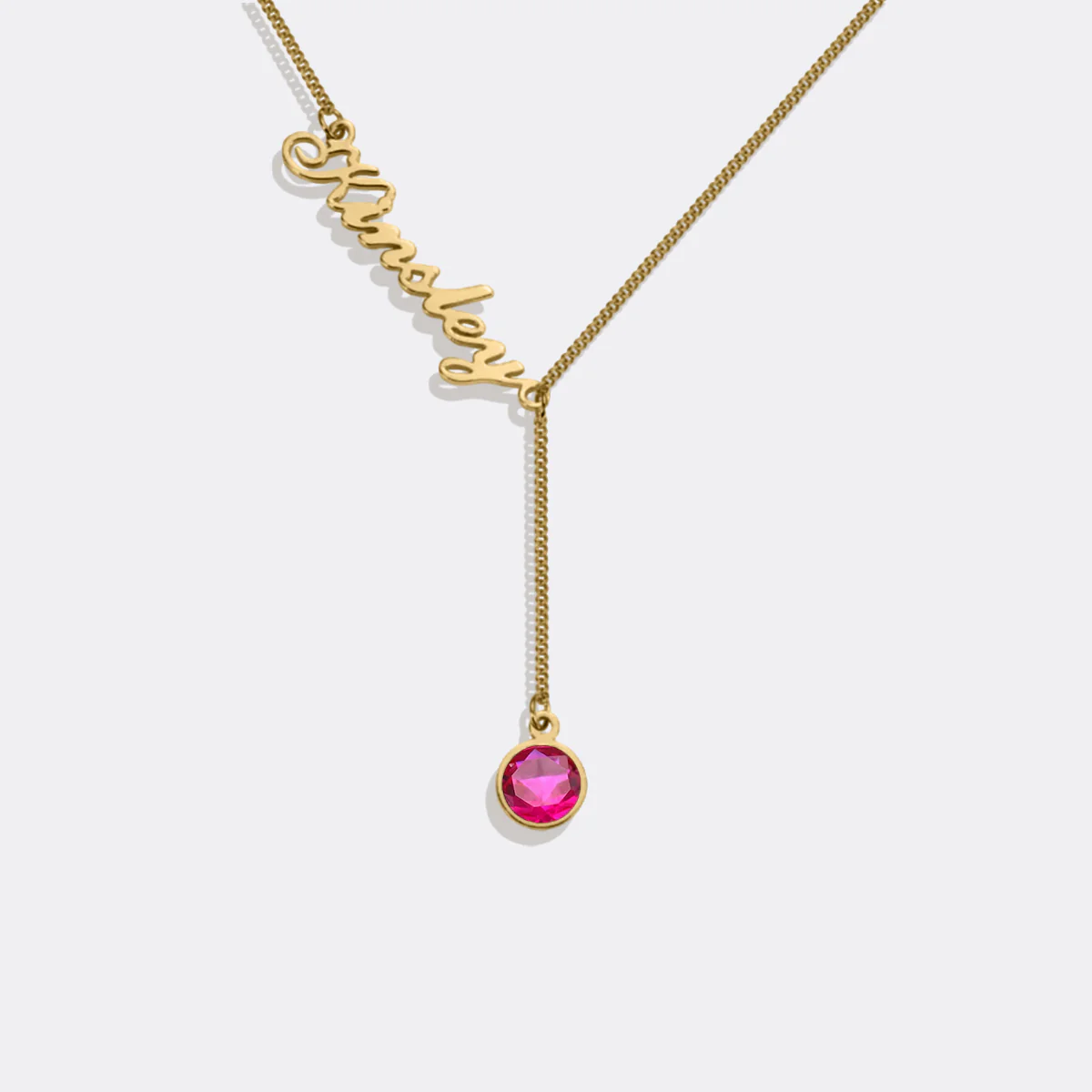 Birthstone Lariat Name Necklace - Image 27