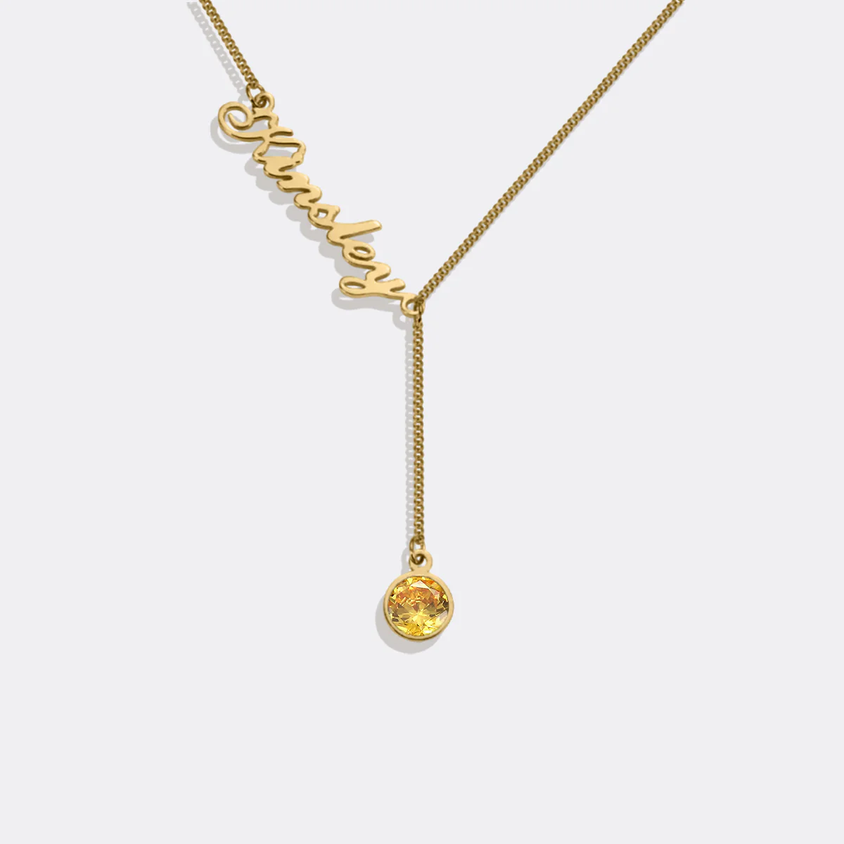 Birthstone Lariat Name Necklace - Image 37