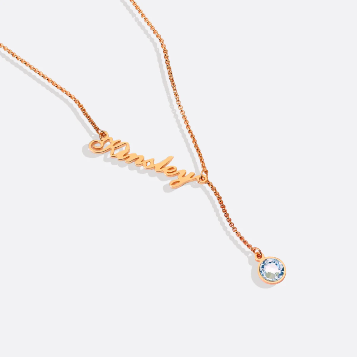 Birthstone Lariat Name Necklace - Image 6