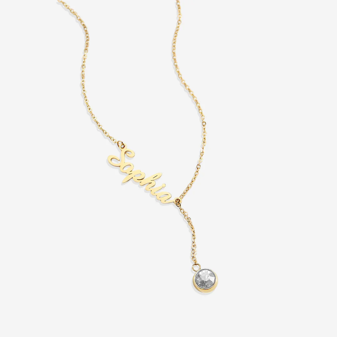 Birthstone Lariat Name Necklace - Image 62