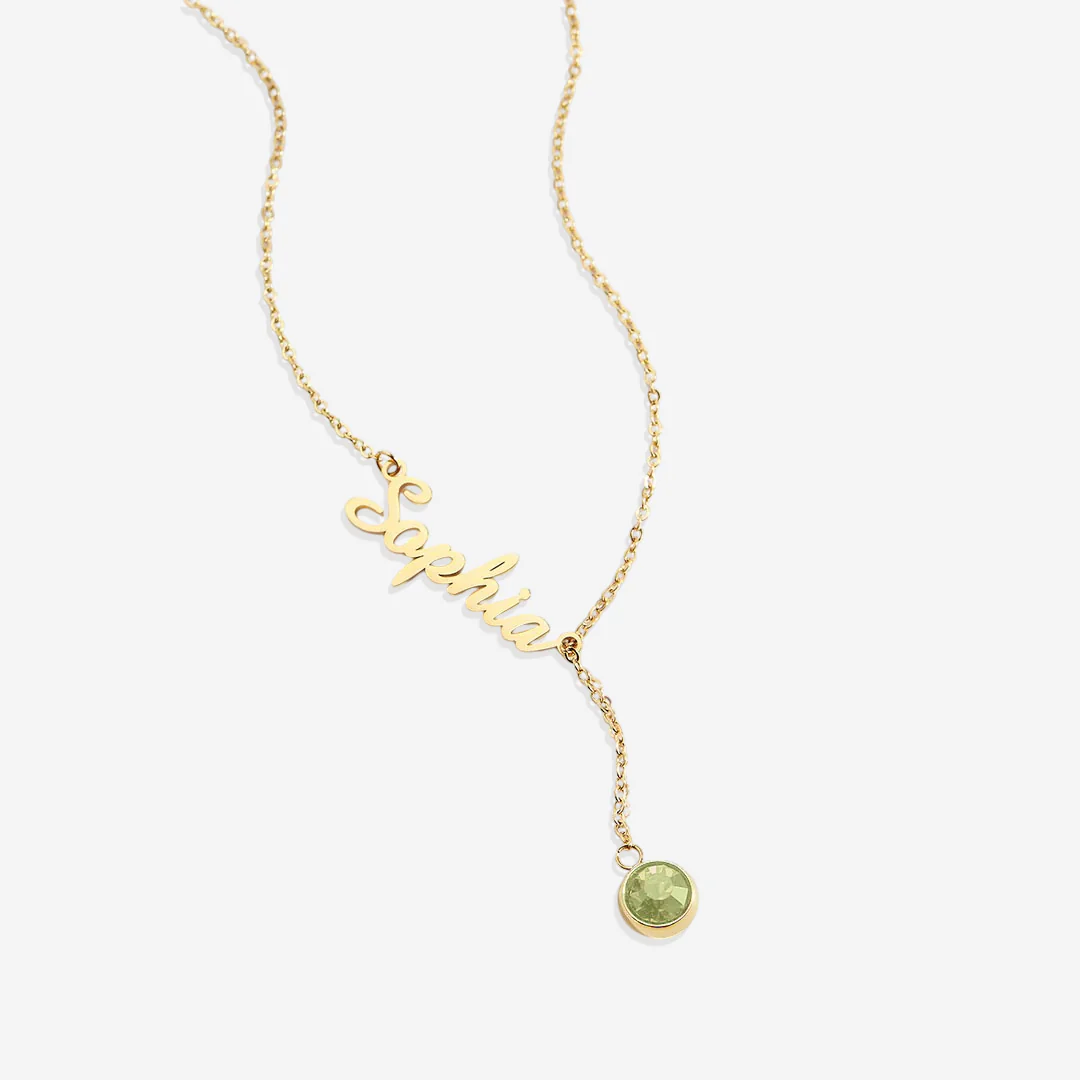 Birthstone Lariat Name Necklace - Image 66