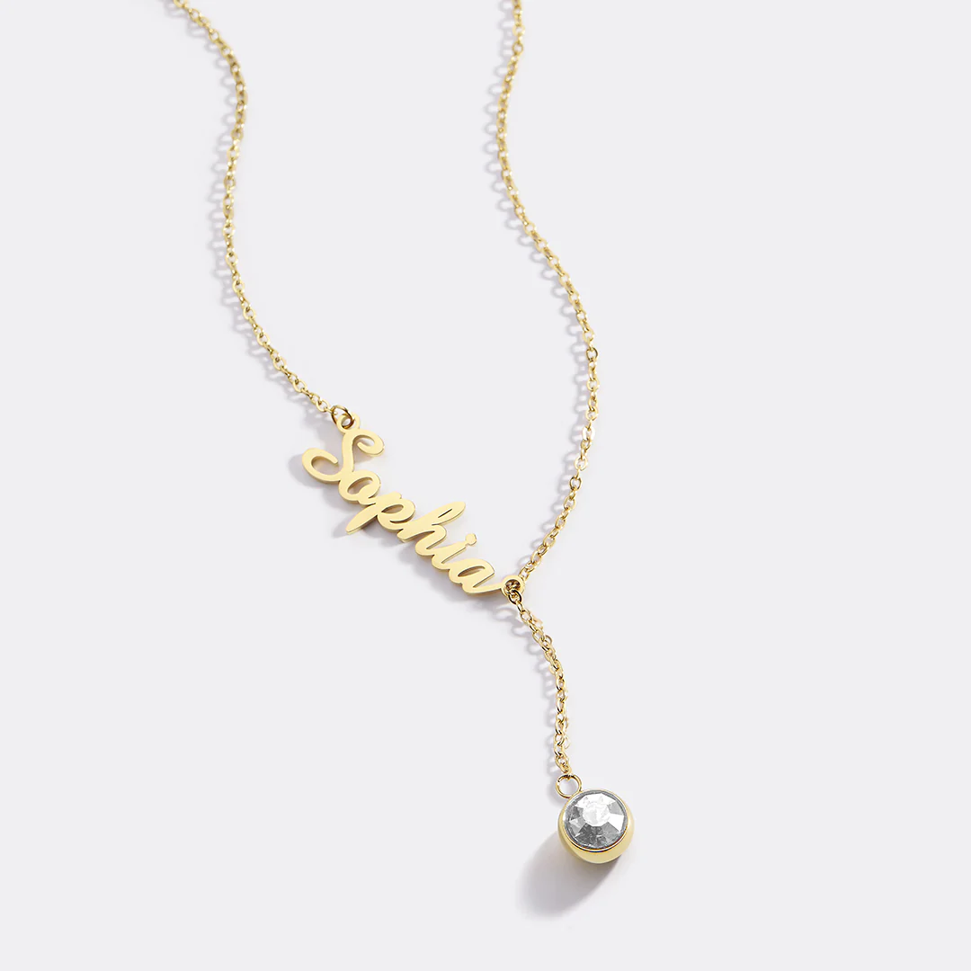 Birthstone Lariat Name Necklace - Image 71