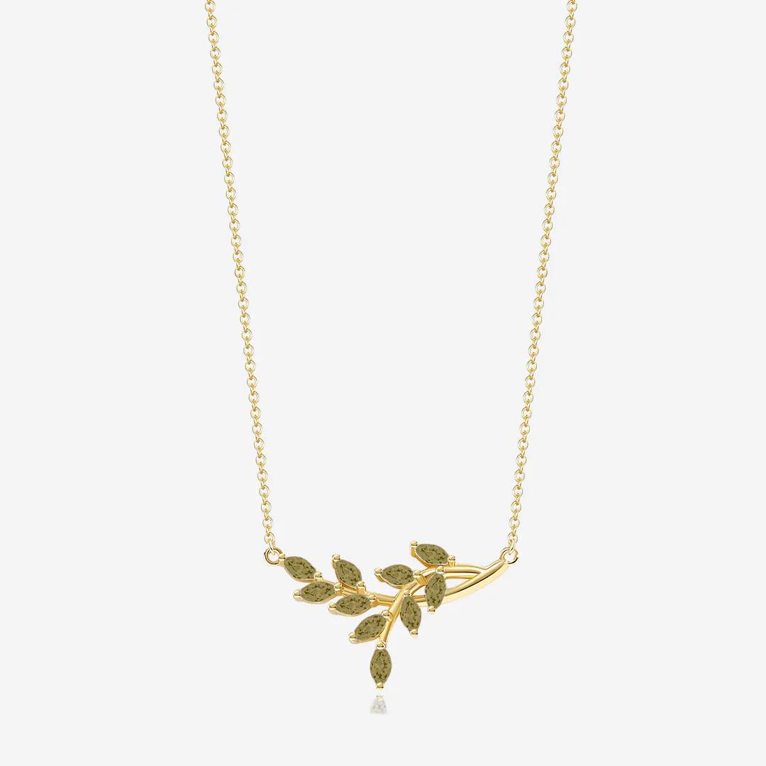 Birthstone Leaf Pendant Necklace - Image 15