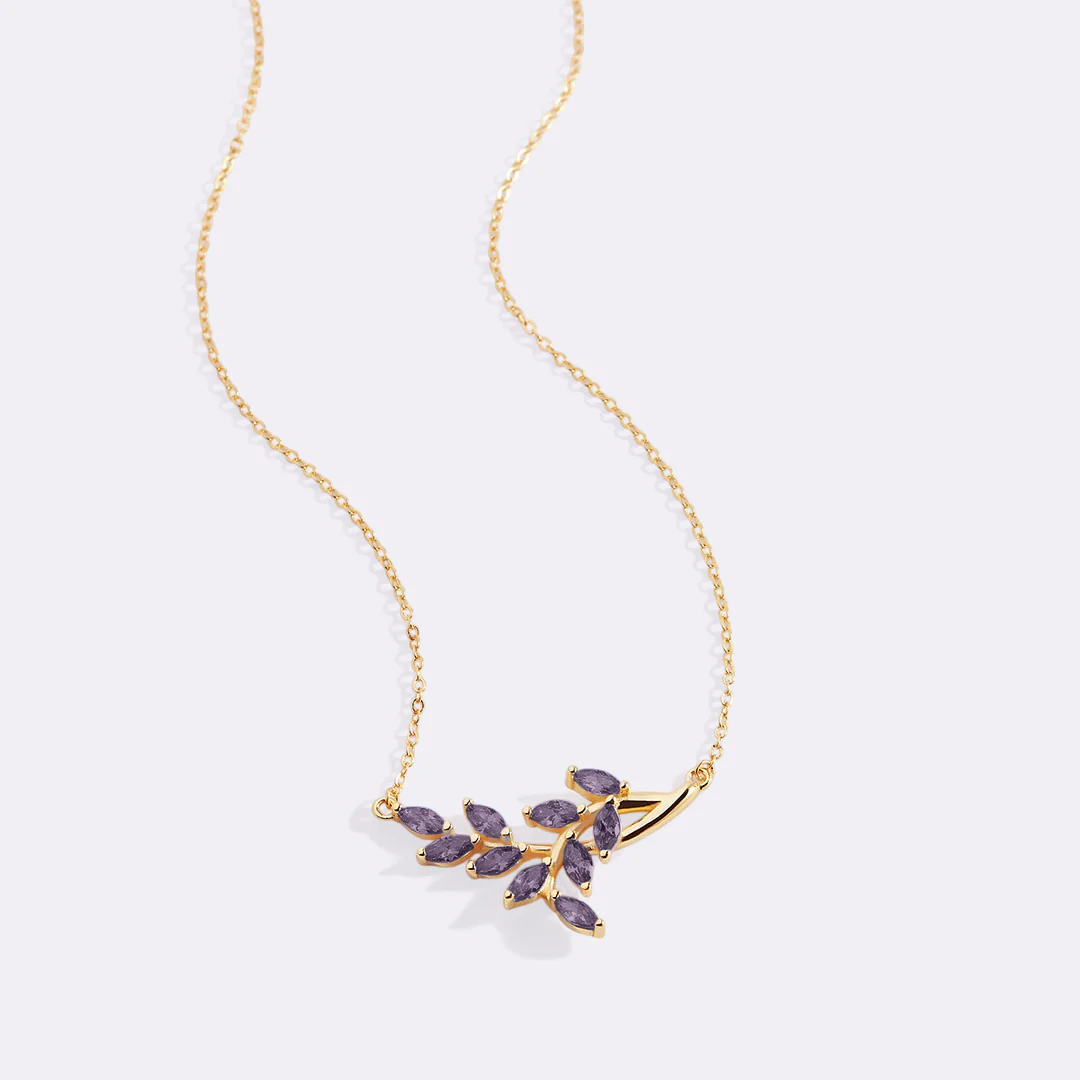 Birthstone Leaf Pendant Necklace - Image 29