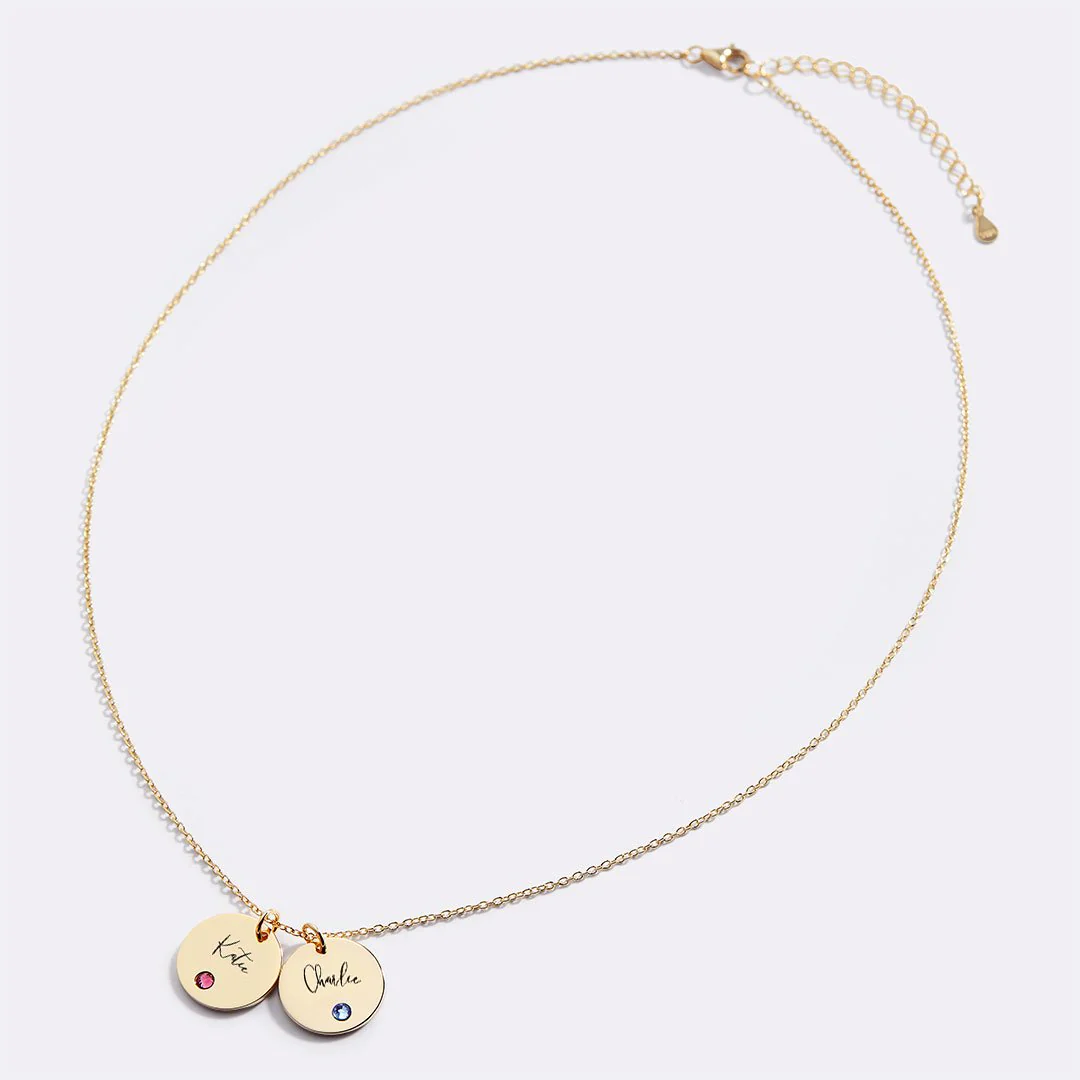 Birthstone Disc Name Necklace - Image 3