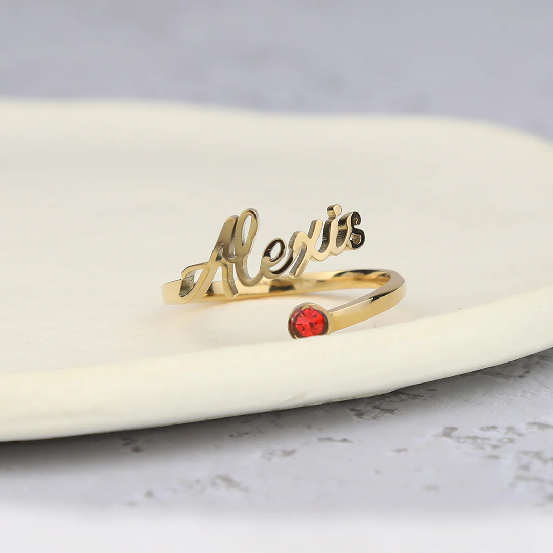 Custom Name Birthstone Ring - Image 14