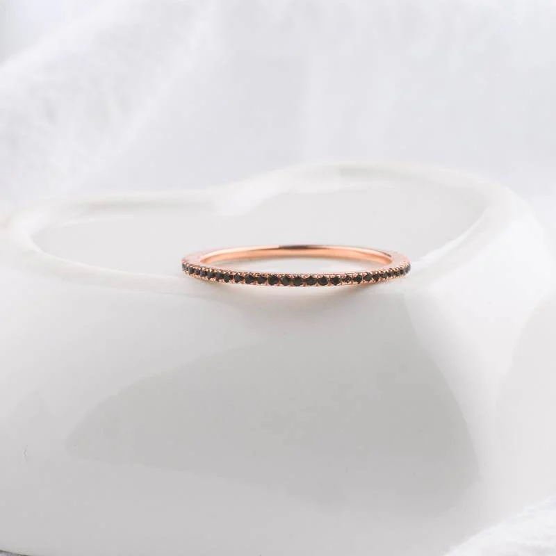 Black Diamond Eternity Stacking Ring - Image 10