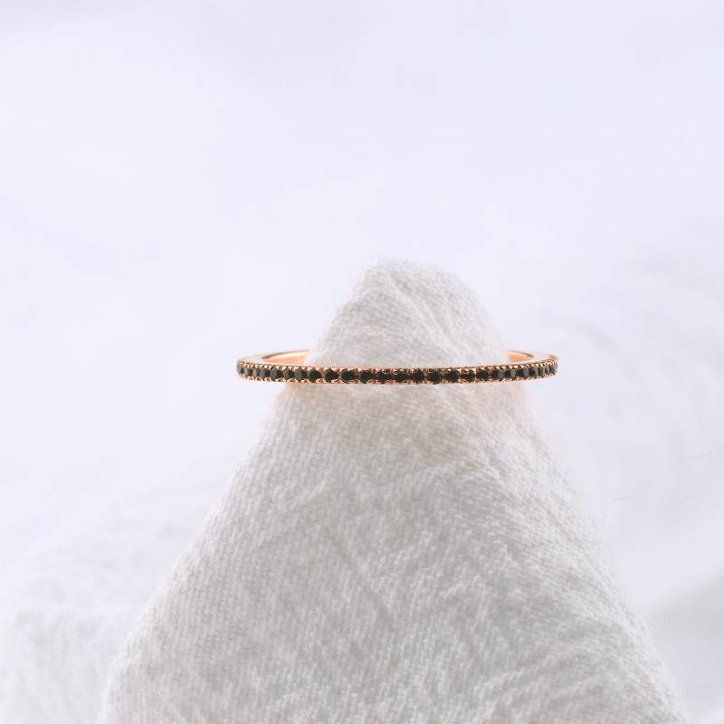 Black Diamond Eternity Stacking Ring - Image 11