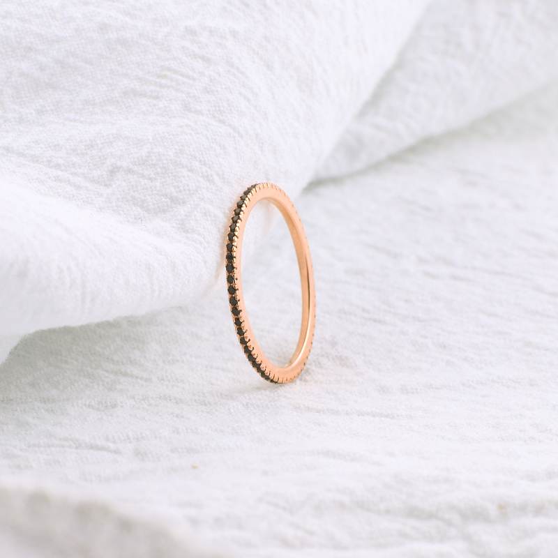 Black Diamond Eternity Stacking Ring - Image 12