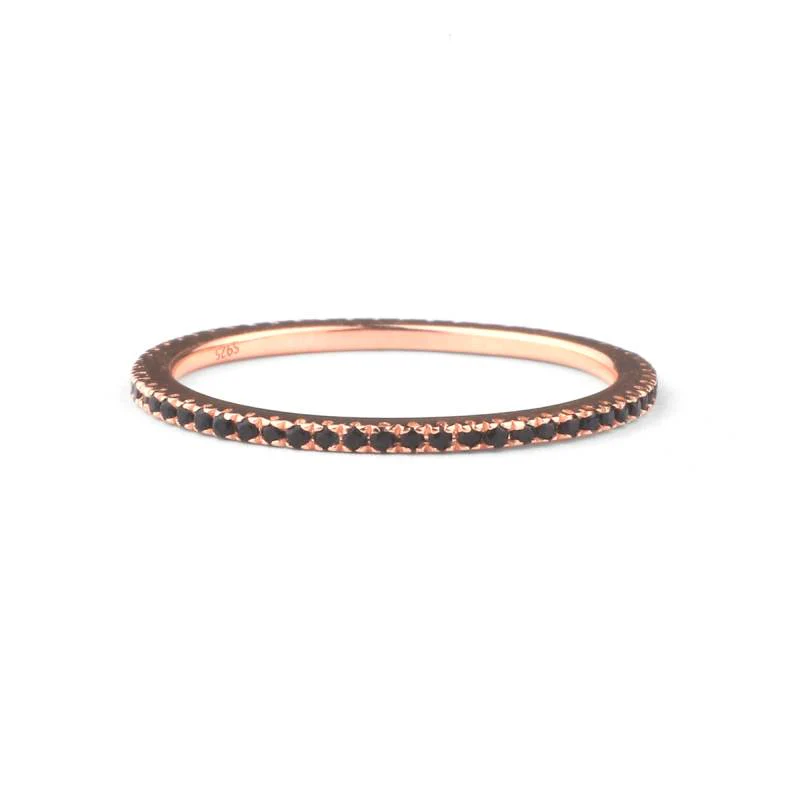 Black Diamond Eternity Stacking Ring - Image 13