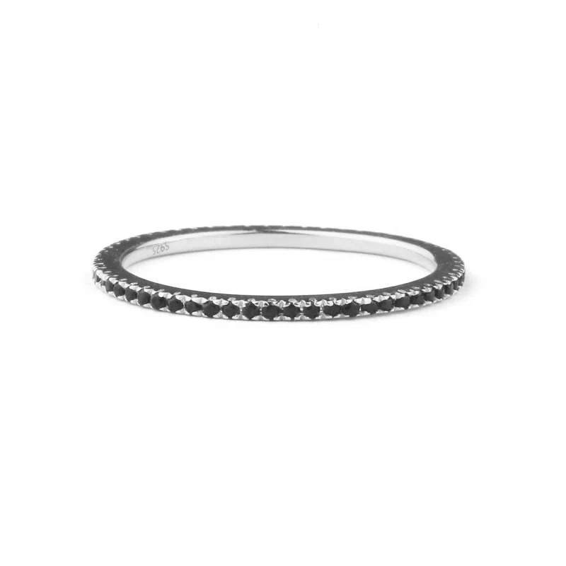 Black Diamond Eternity Stacking Ring - Image 14