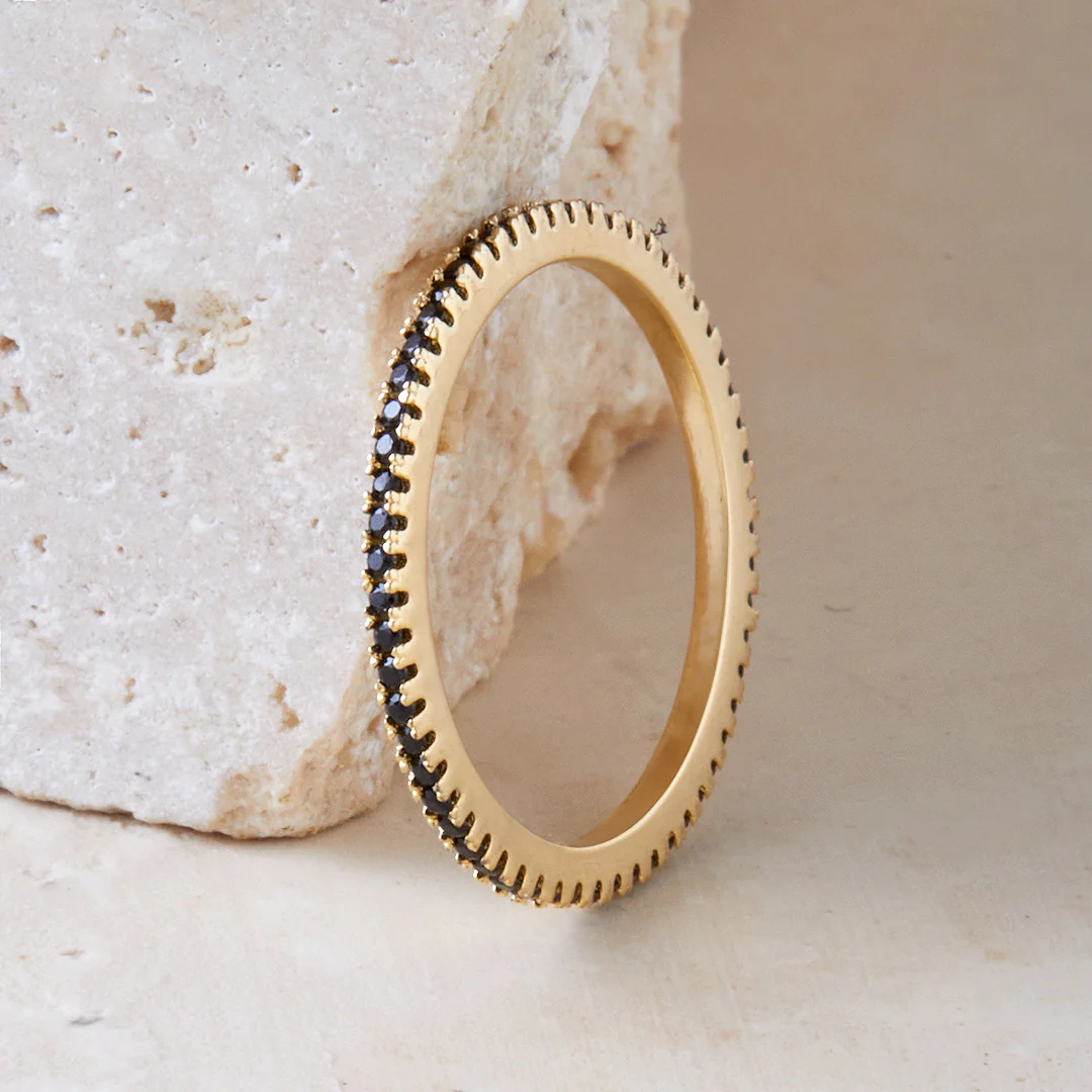 Black Diamond Eternity Stacking Ring - Image 16