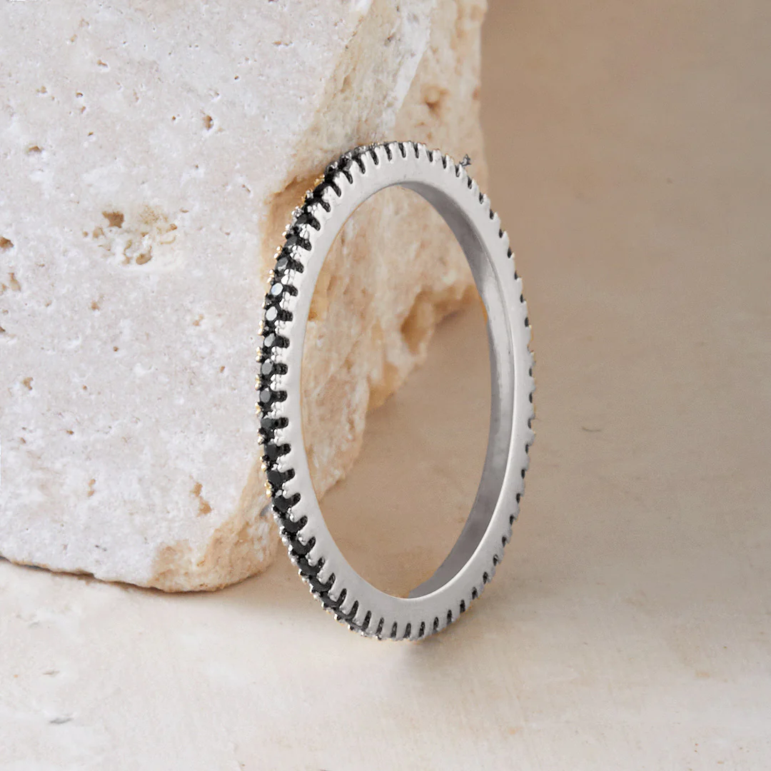 Black Diamond Eternity Stacking Ring - Image 18