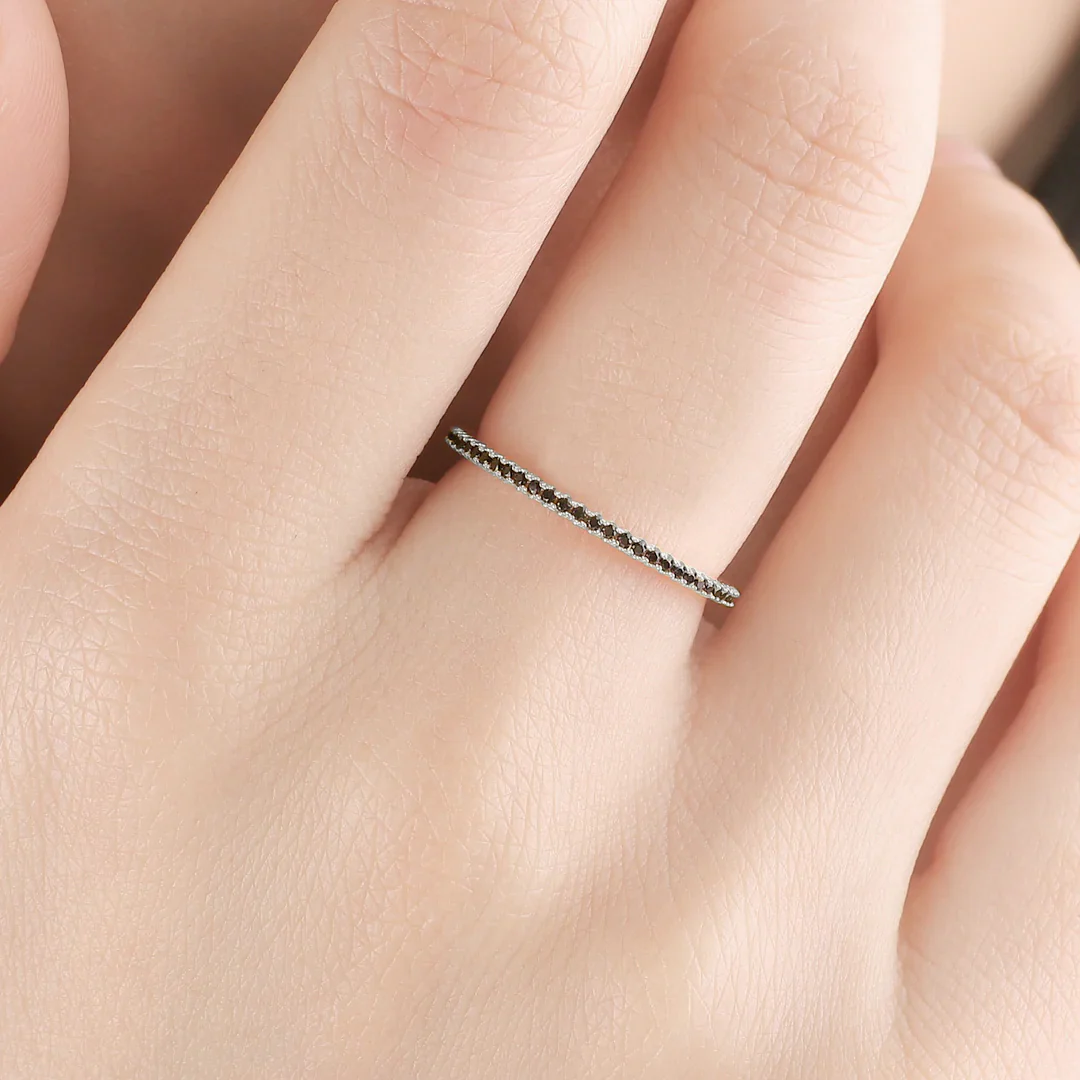 Black Diamond Eternity Stacking Ring - Image 5