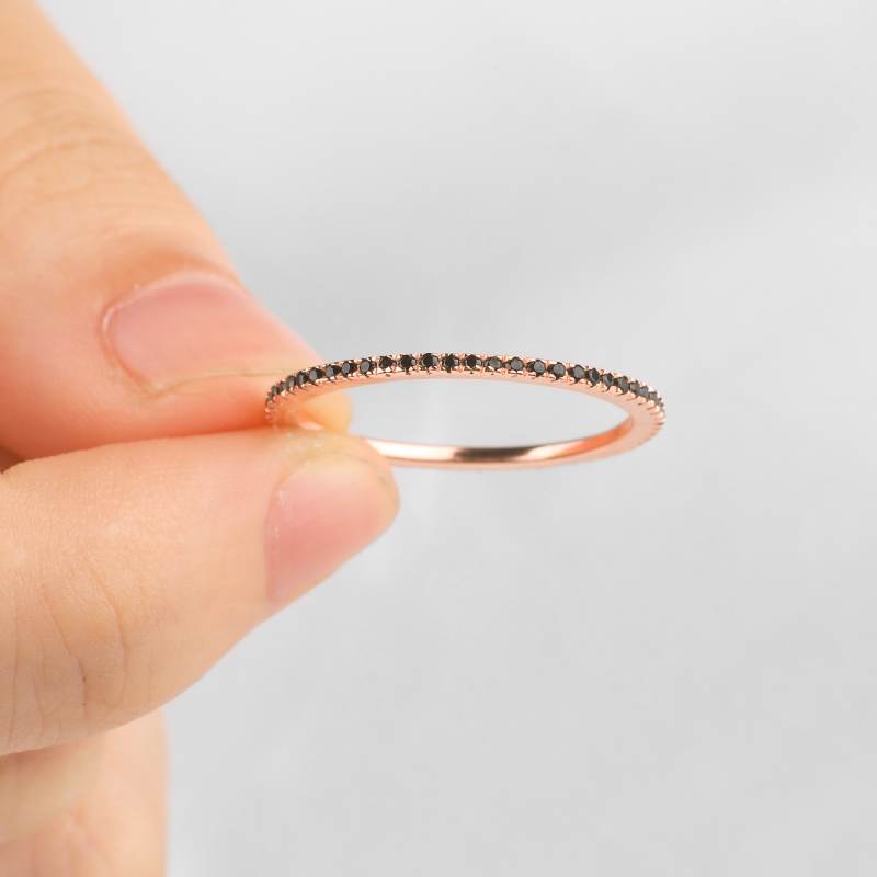 Black Diamond Eternity Stacking Ring - Image 6