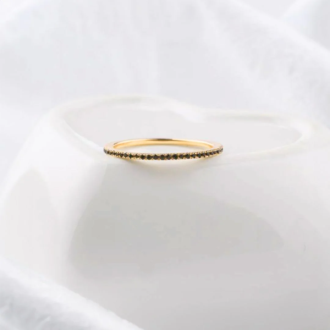 Black Diamond Eternity Stacking Ring - Image 7