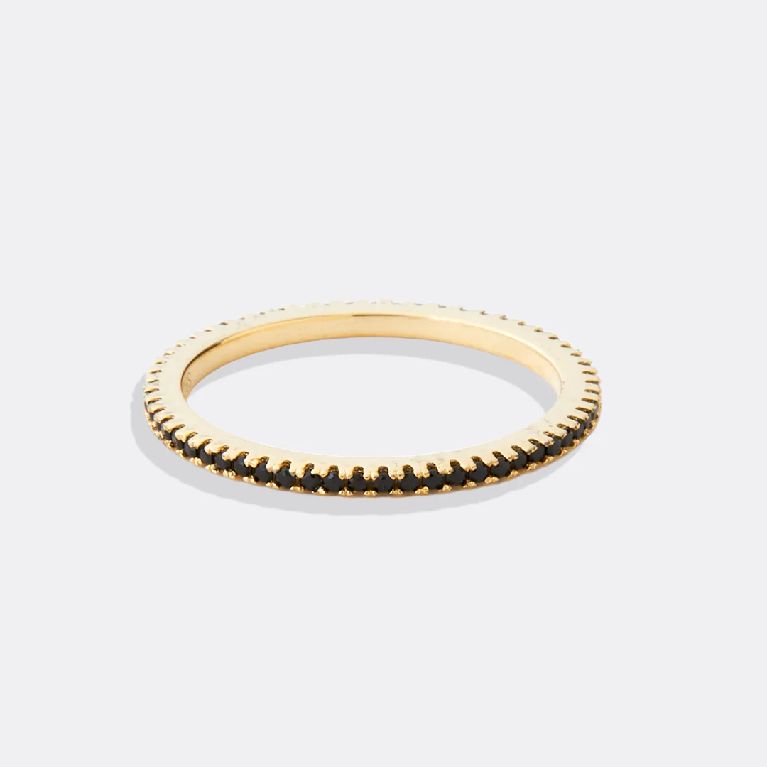 Black Diamond Eternity Stacking Ring - Image 8