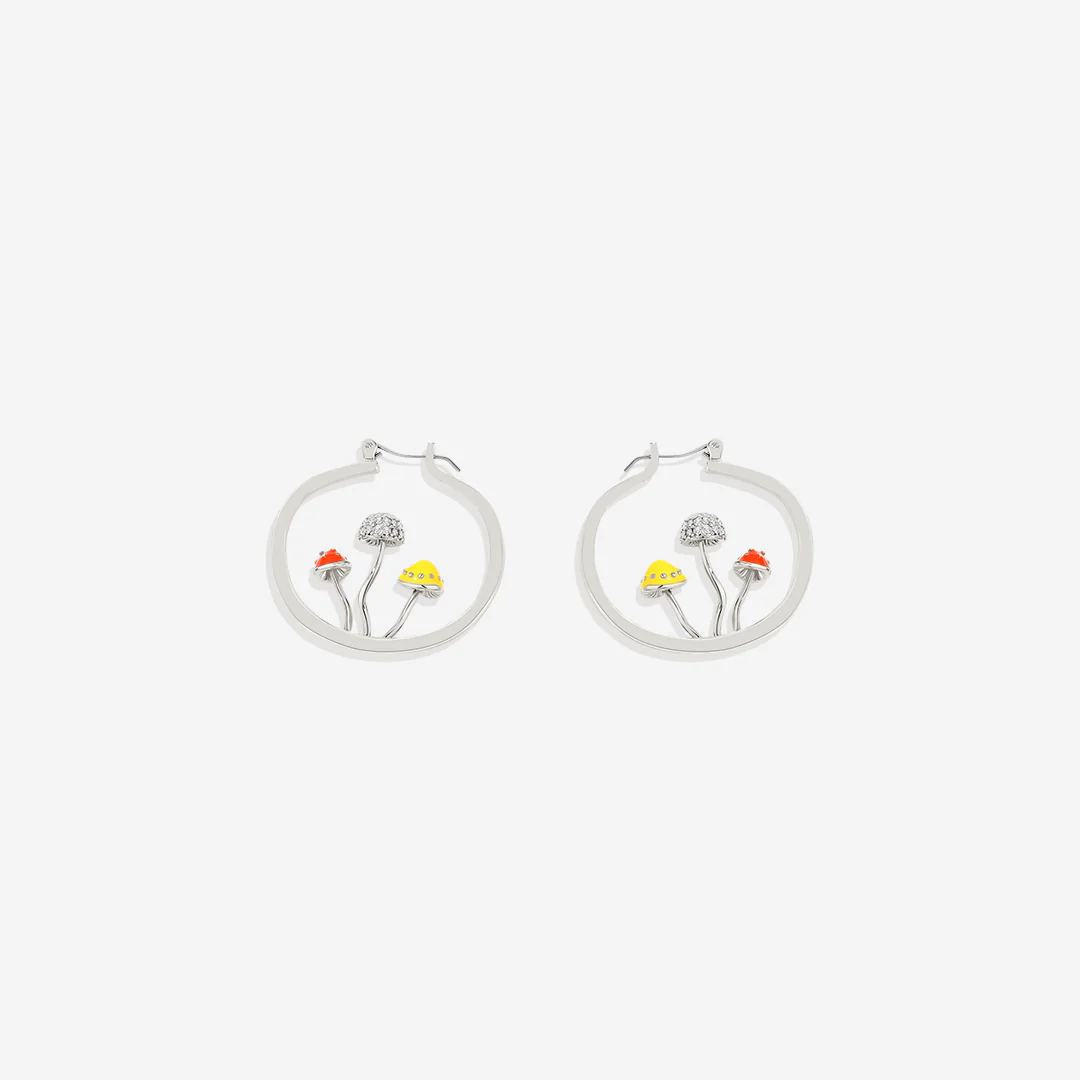 Boho Mushroom Hoop Earrings - Image 15