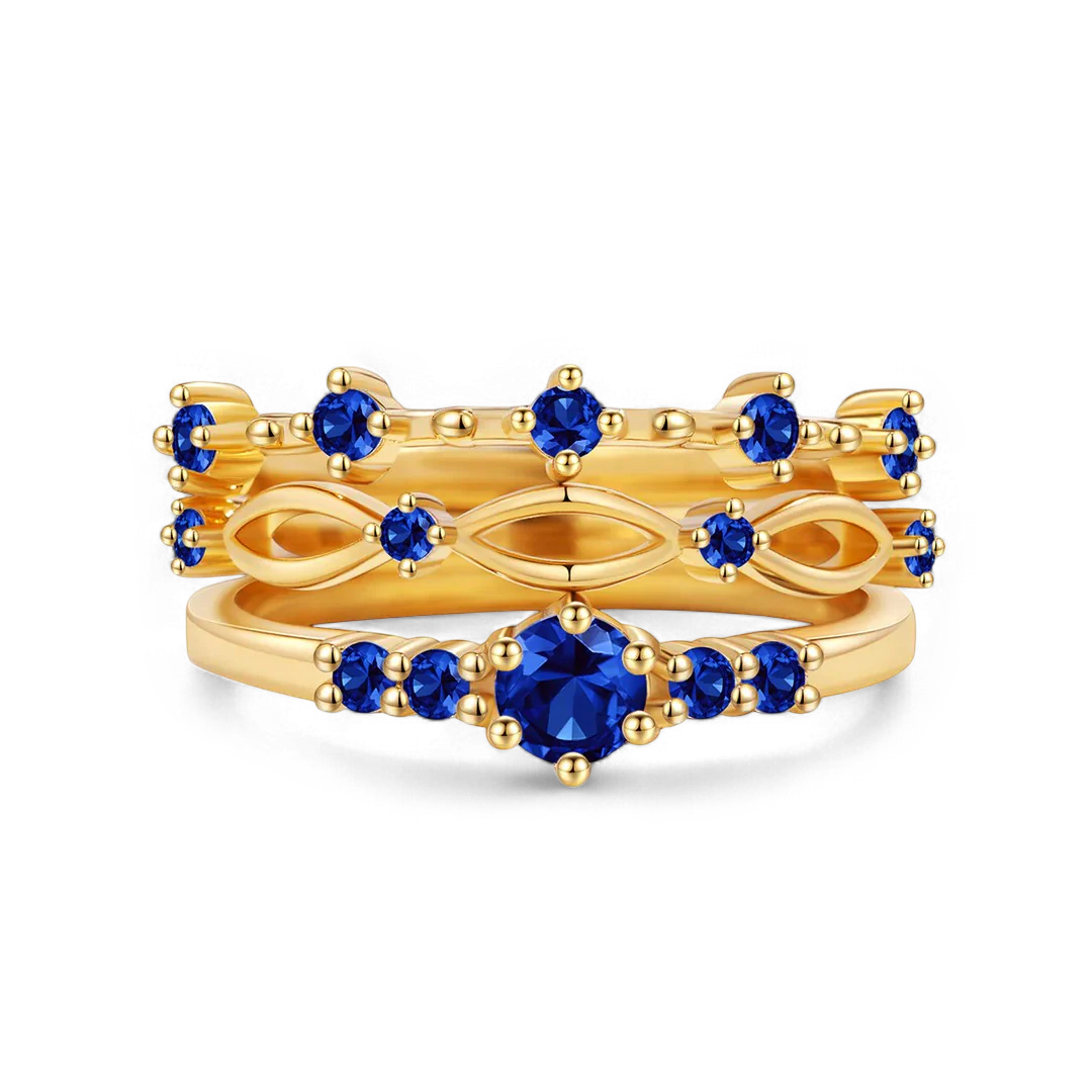 Braided Birthstone Stacking Ring Set - Image 26
