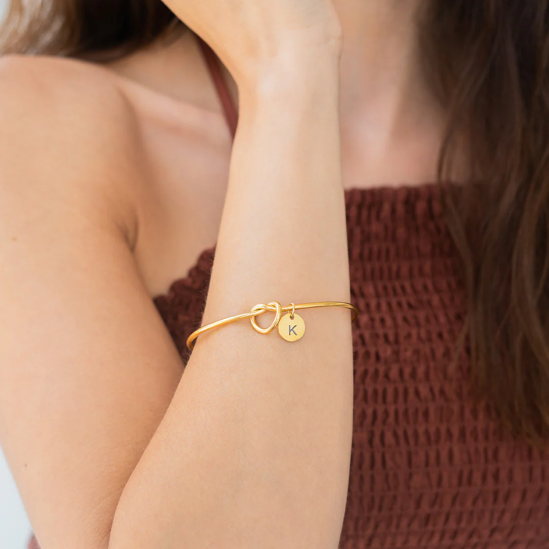 Personalized Tie the Knot Bracelet • Bridesmaid Gift Bracelet - Image 3