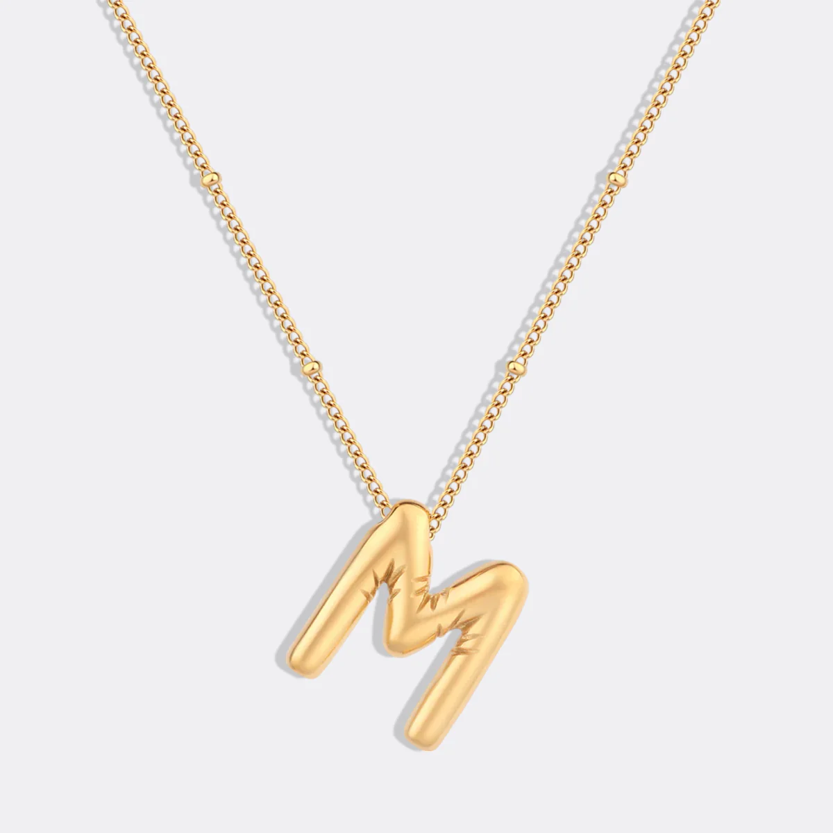 Balloon Initial Necklace with Satellite Chain - Image 20