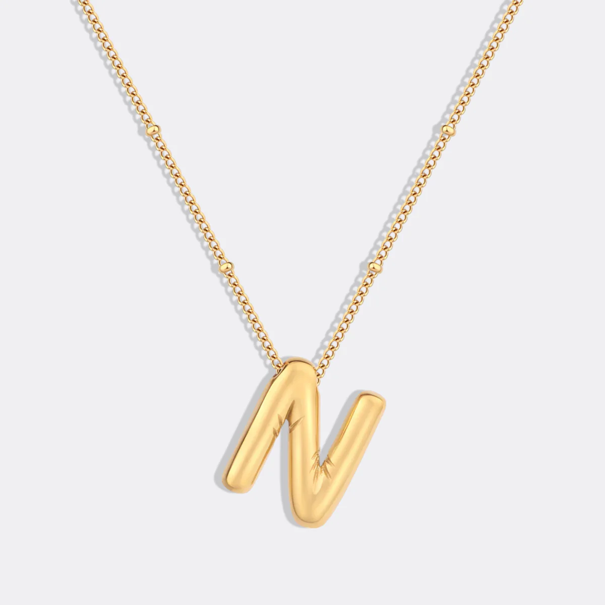 Balloon Initial Necklace with Satellite Chain - Image 21