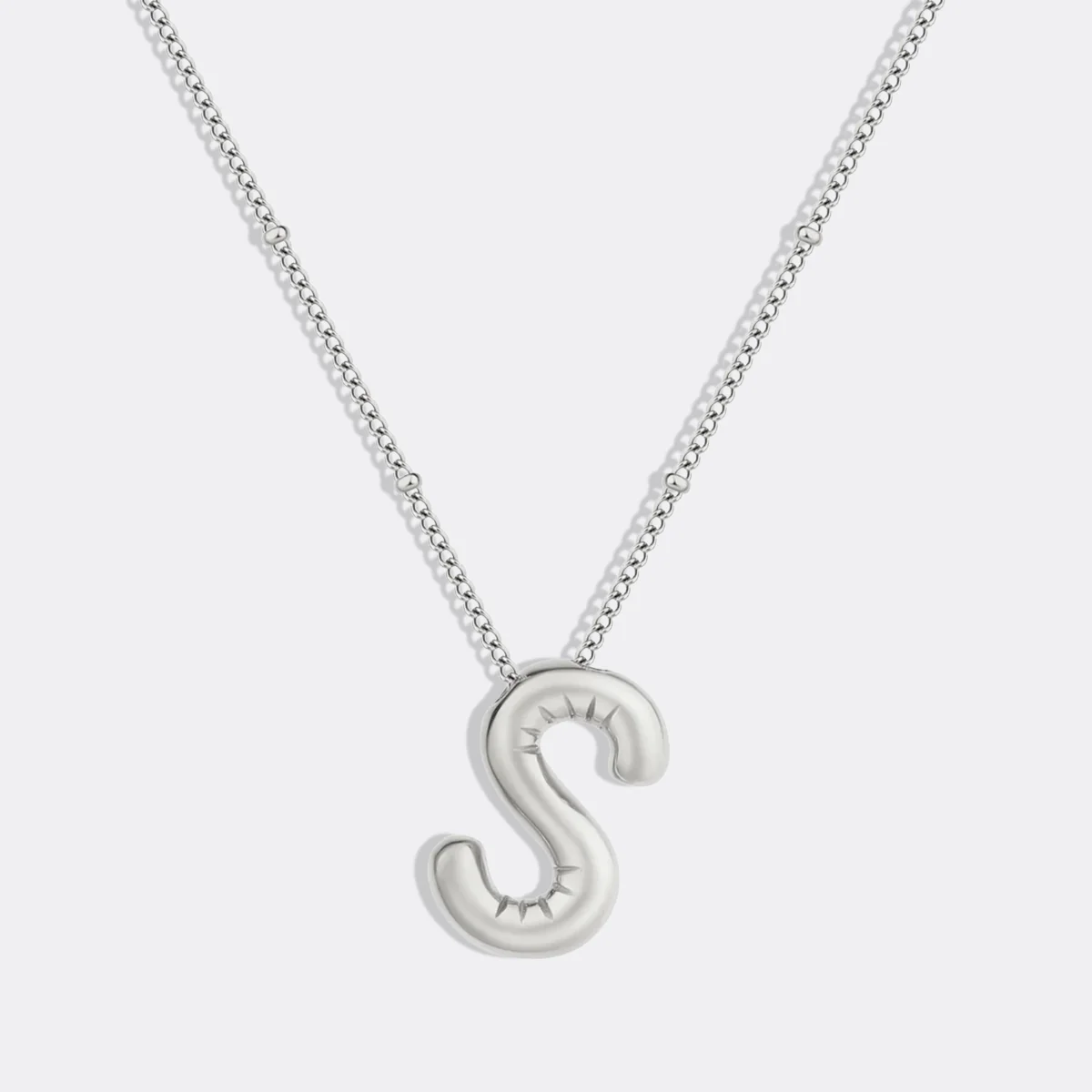 Balloon Initial Necklace with Satellite Chain - Image 41