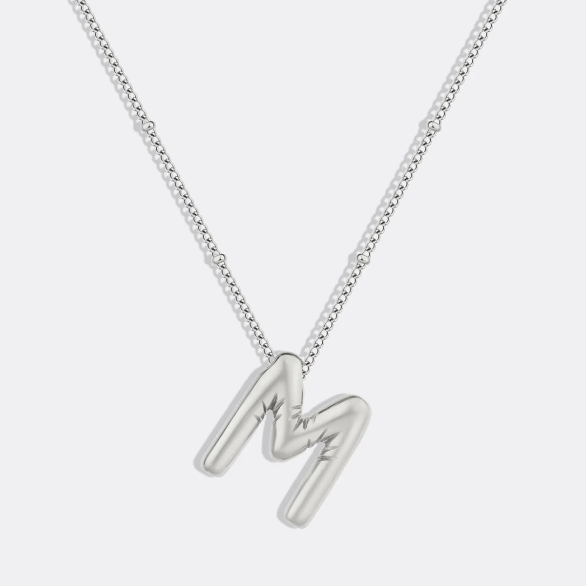 Balloon Initial Necklace with Satellite Chain - Image 48