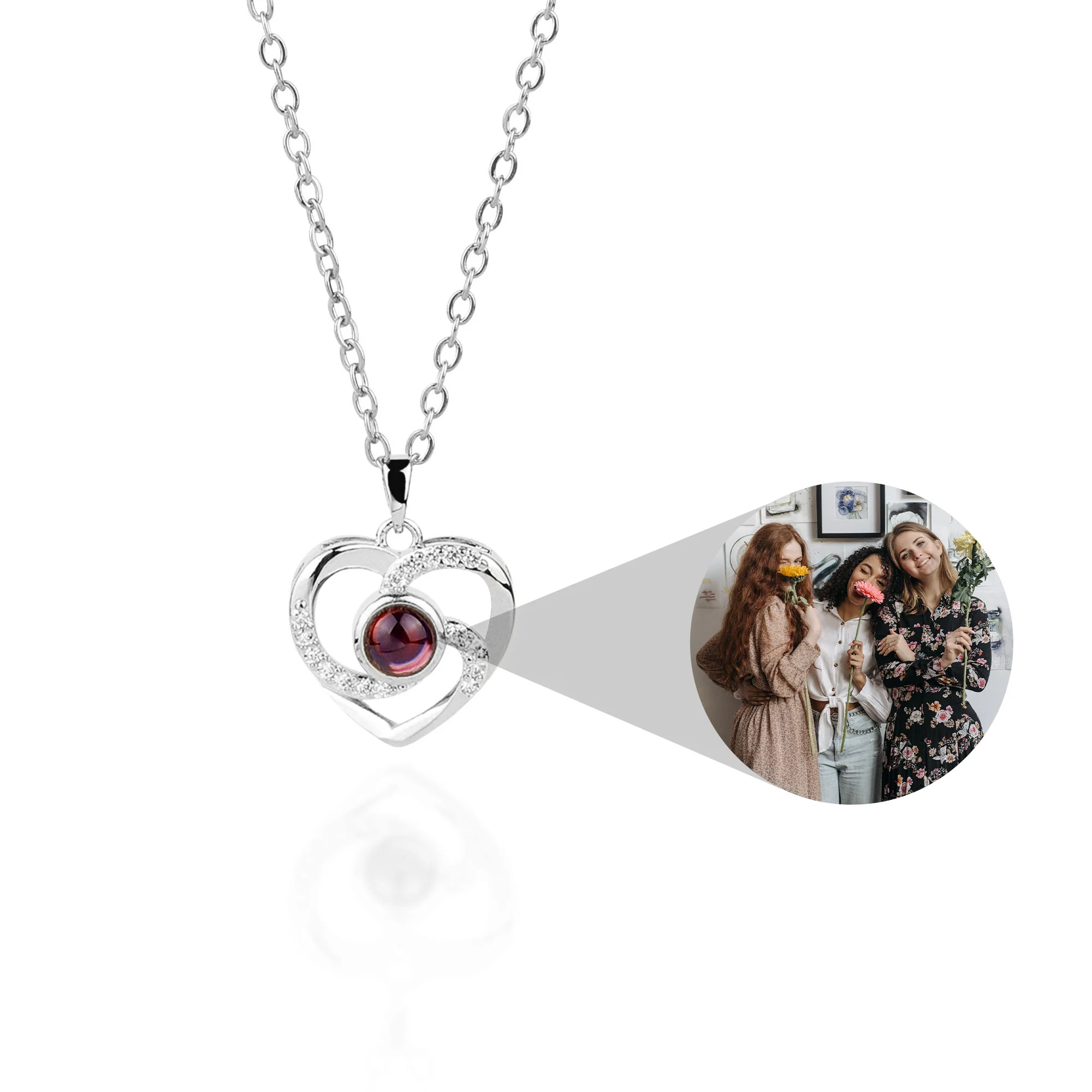 Center of My Heart Pave Photo Necklace - Image 12