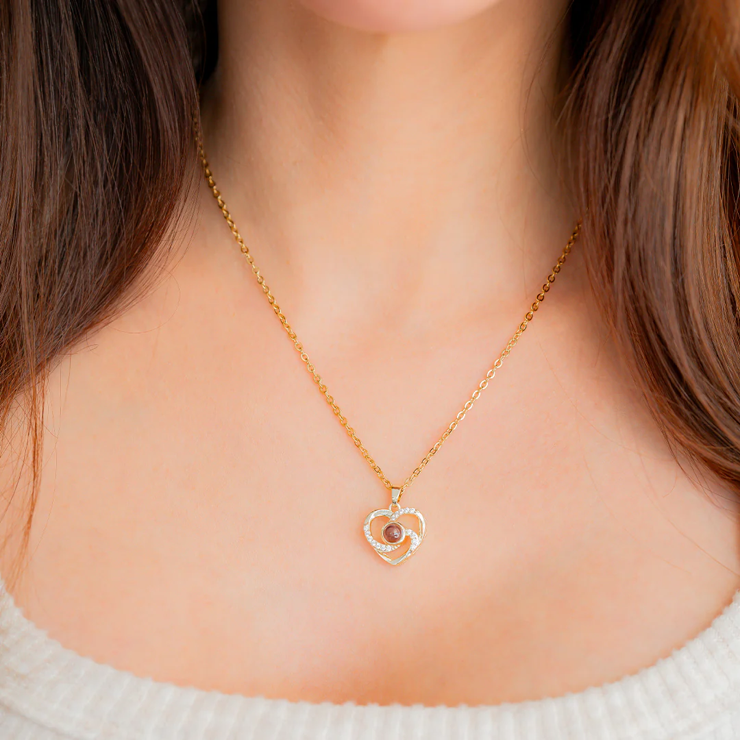 Center of My Heart Pave Photo Necklace - Image 4