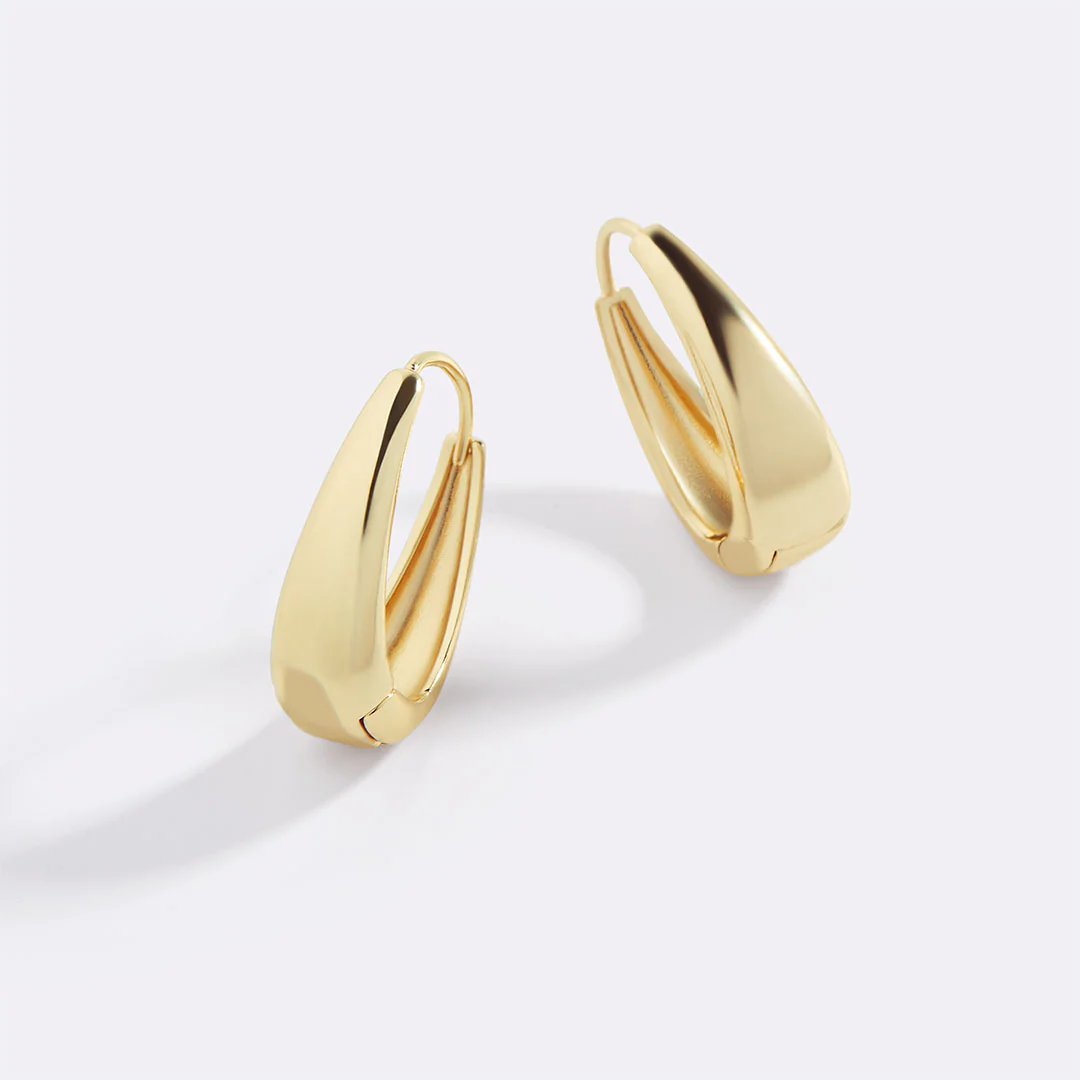 Chunky Teardrop Hoop Earrings - Image 2