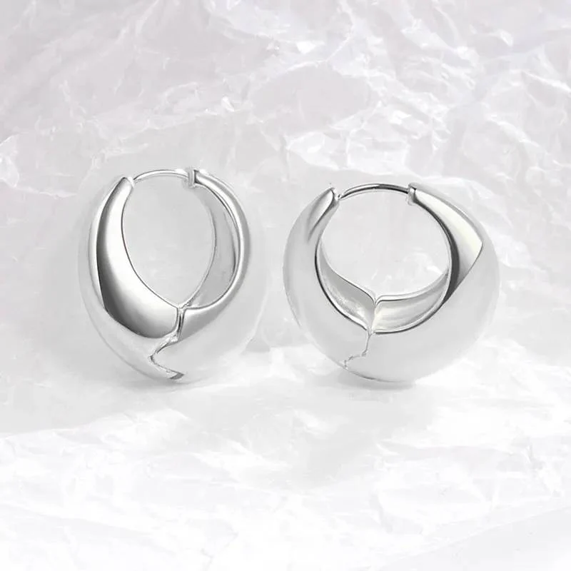 Chunky Round Dome Huggie Earrings - Image 12