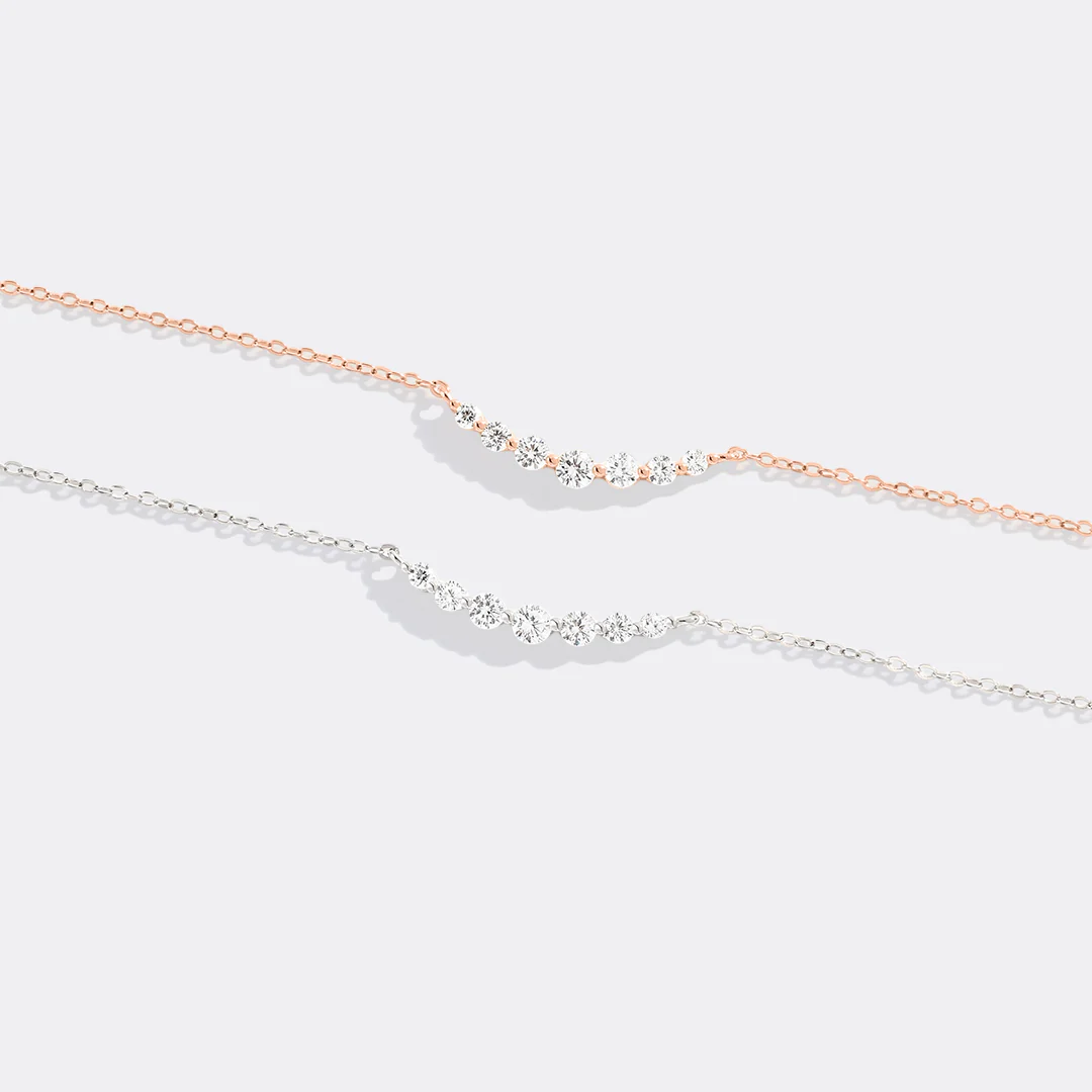 Classic Arc Diamond Necklace - Image 12