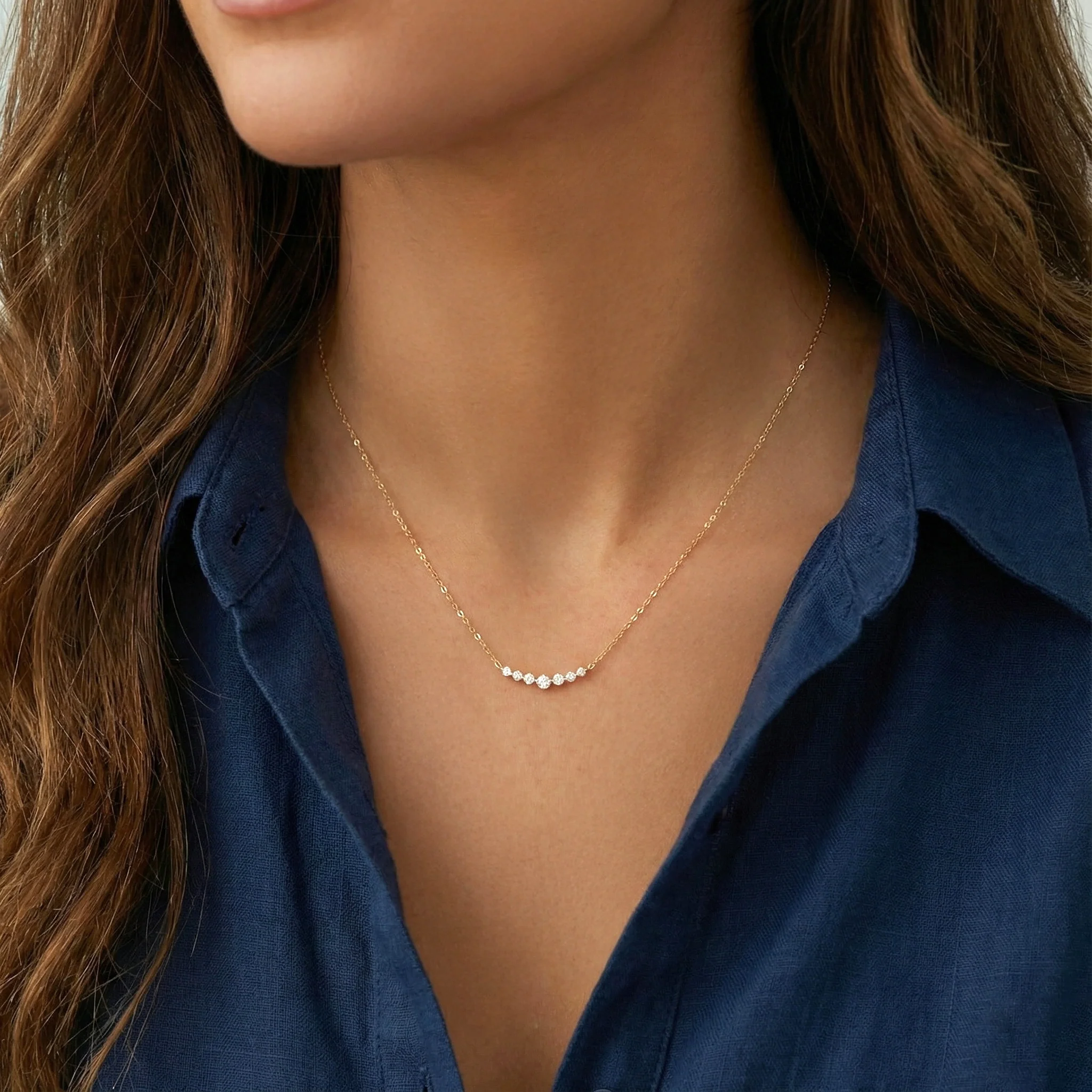 Classic Arc Diamond Necklace - Image 21