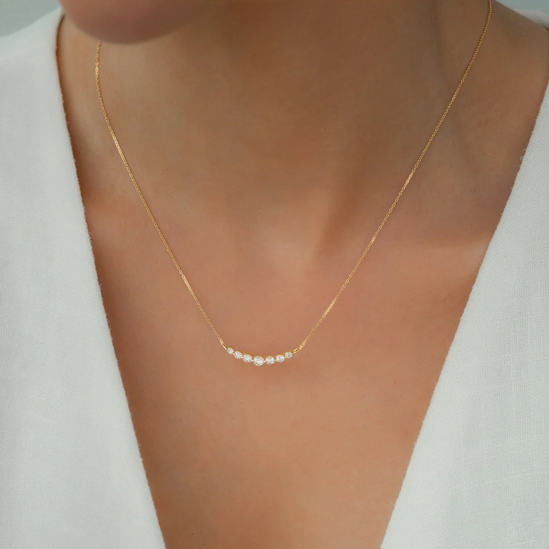 Classic Arc Diamond Necklace - Image 3