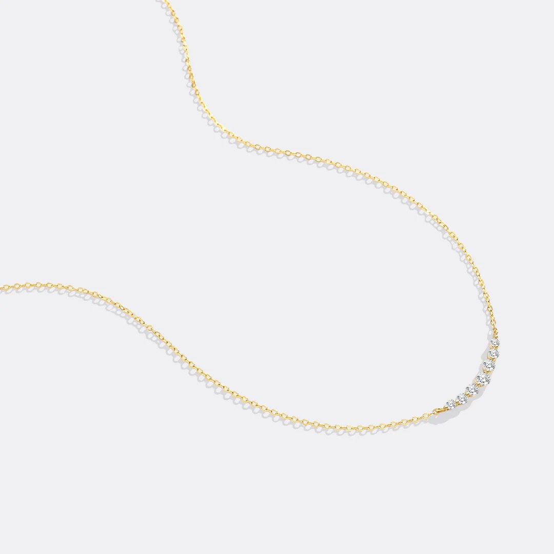 Classic Arc Diamond Necklace - Image 4