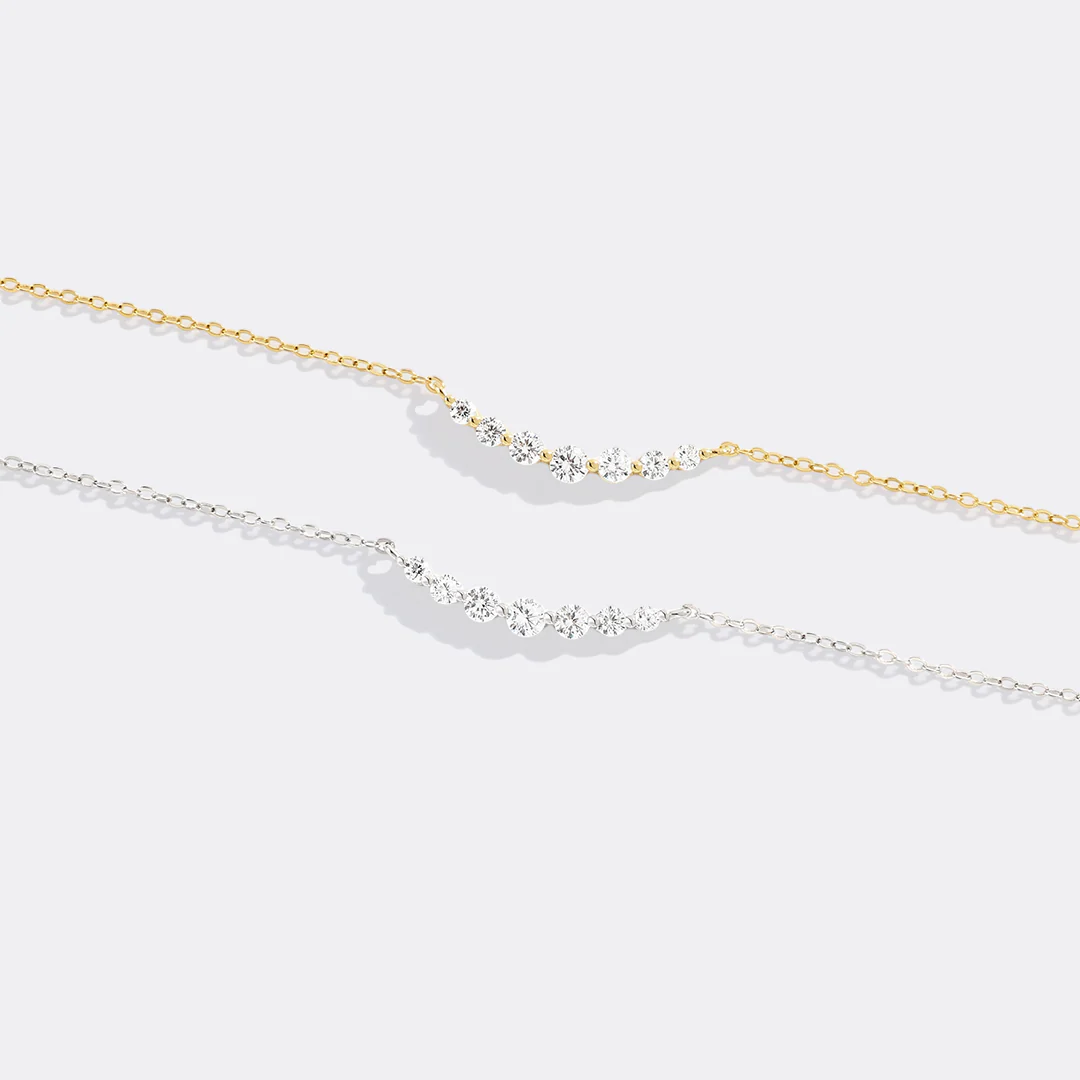 Classic Arc Diamond Necklace - Image 5