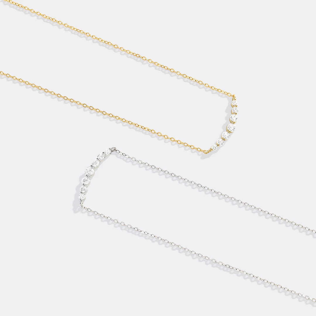 Classic Arc Diamond Necklace - Image 6