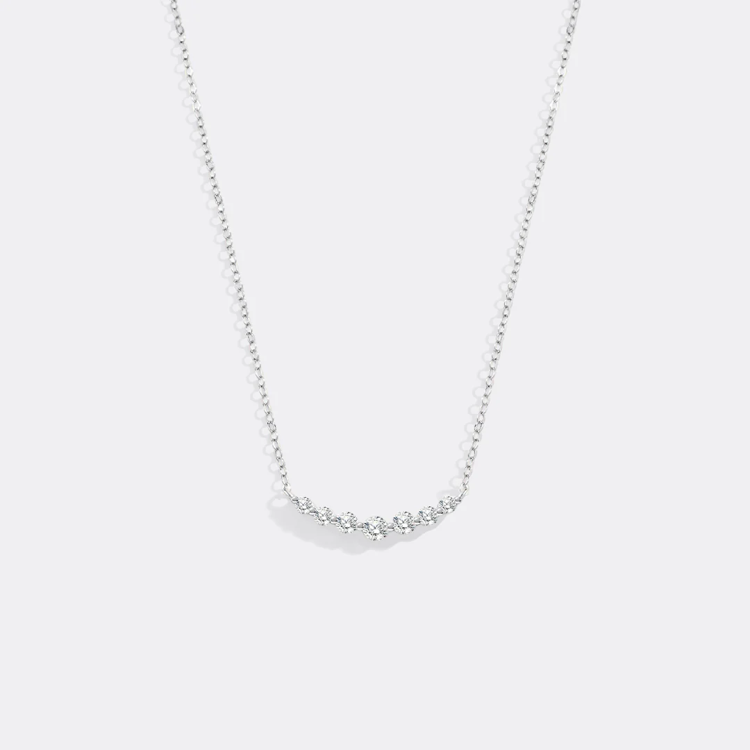 Classic Arc Diamond Necklace - Image 9