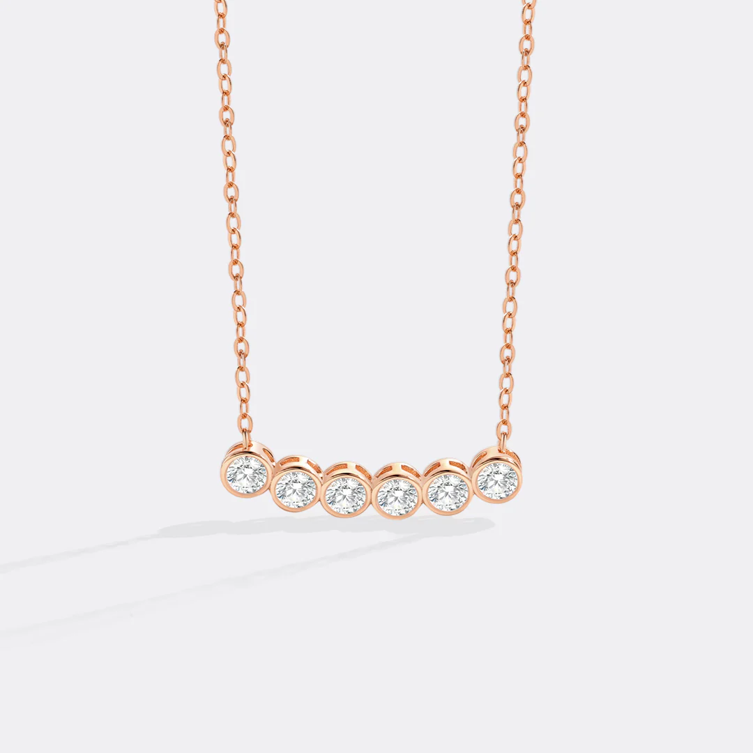 Classic Bezel-Set Diamond Necklace - Image 7