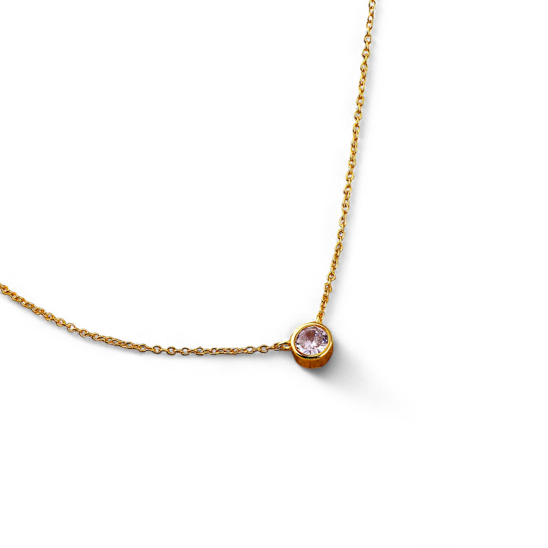 Classic Bezel Set Solitaire Necklace - Image 2