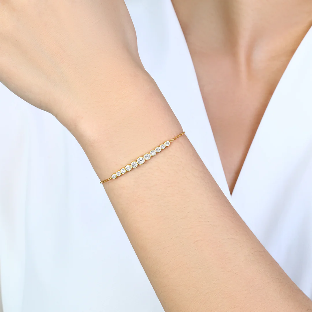 Classic Diamond Arc Bracelet - Image 4
