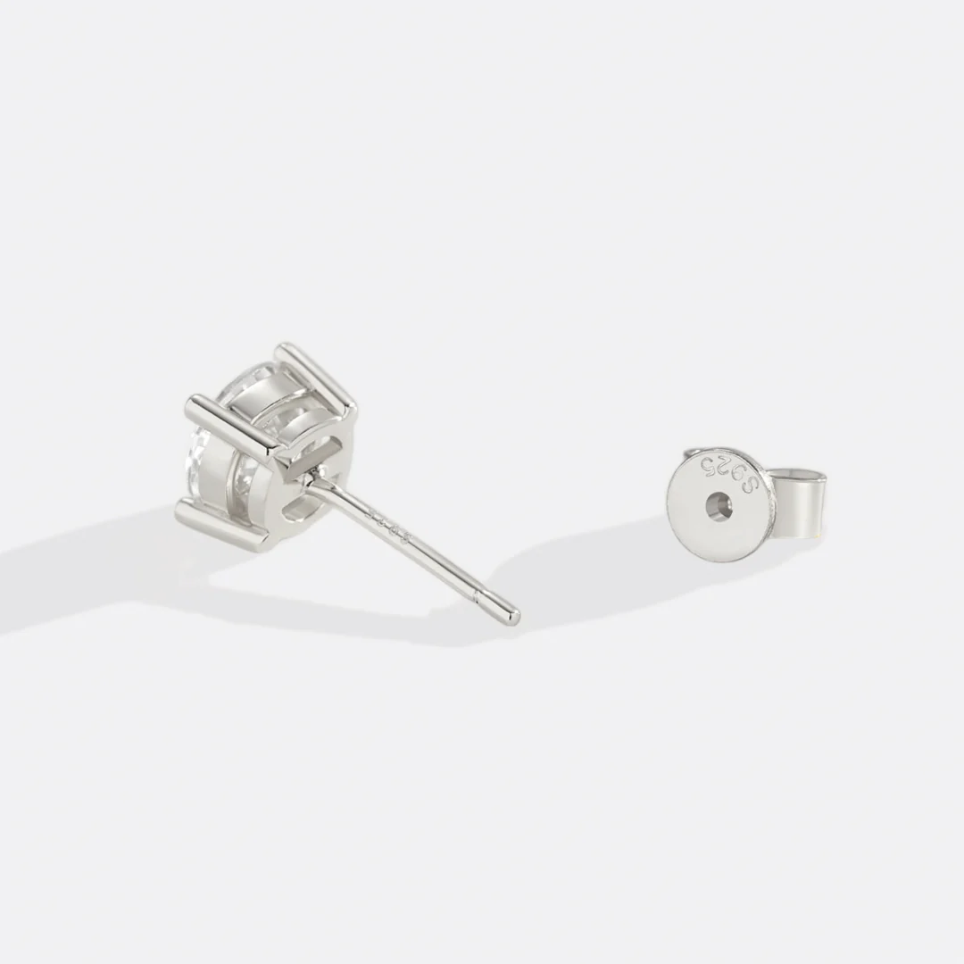 Classic Diamond Stud Earrings - Image 7