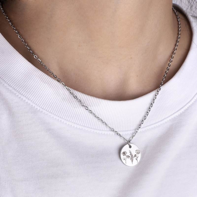 Birth Flower Bouquet Necklace - Image 4