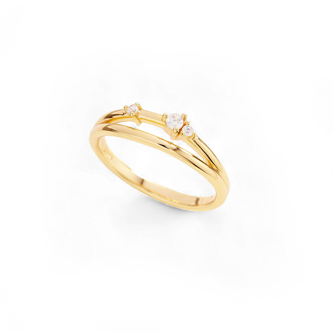 Crescent Moon Diamond Ring