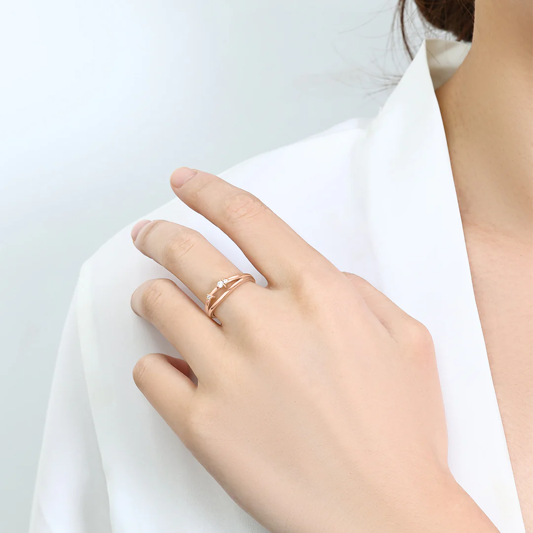 Crescent Moon Diamond Ring - Image 9