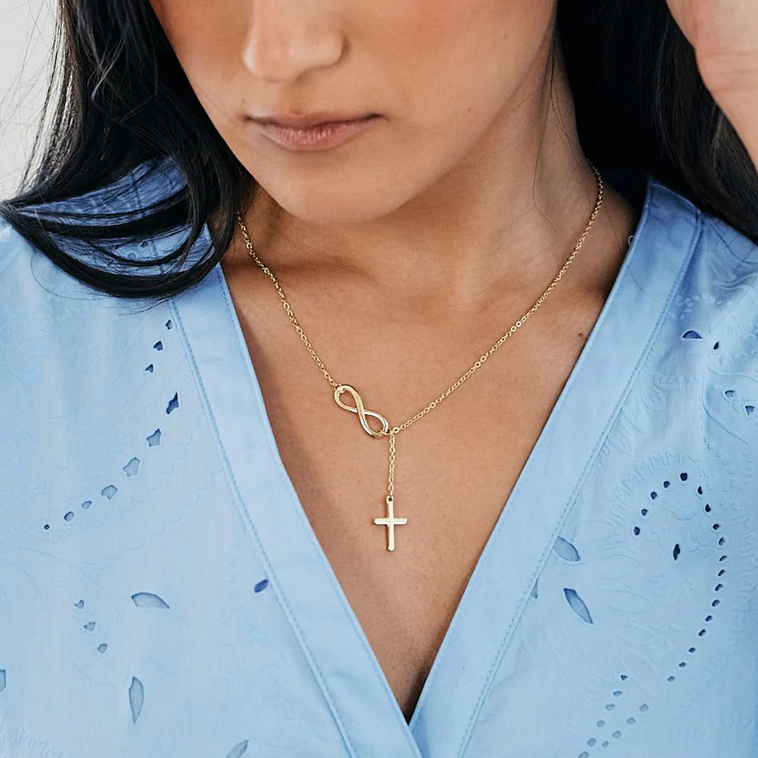 Infinity Cross Pendant Necklace - Image 4