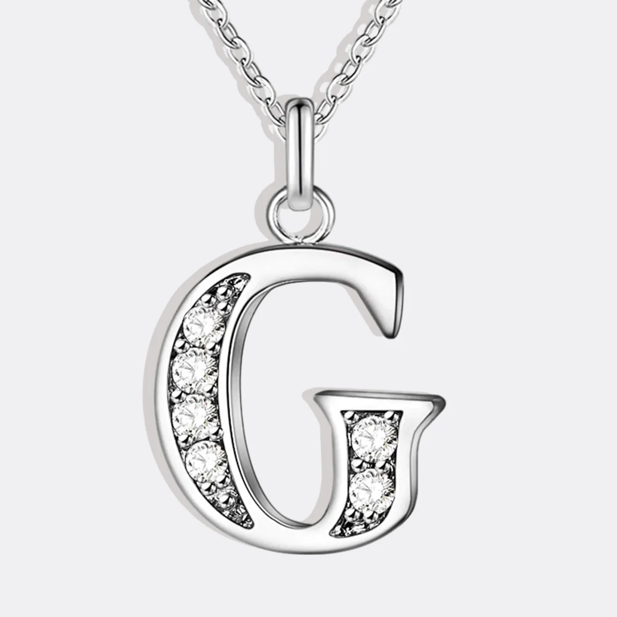 Crystal Accent Letter Satellite Necklace - Image 105